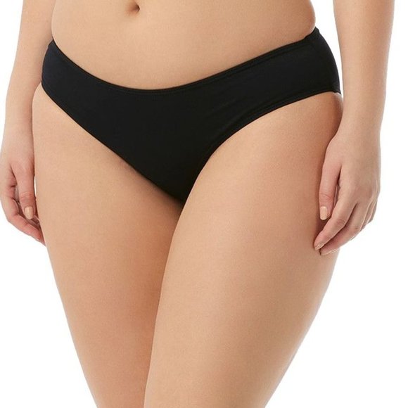 TYR Solid Mid-Rise Bikini Bottom Size 14, Black - Picture 1 of 11